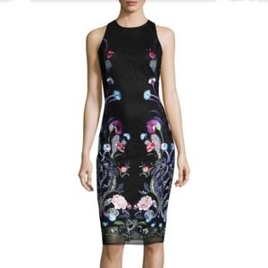 floral embroidered sheath dress